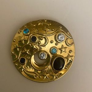 TOVA gold vermeil pendant/brooch with multi colored gemstones